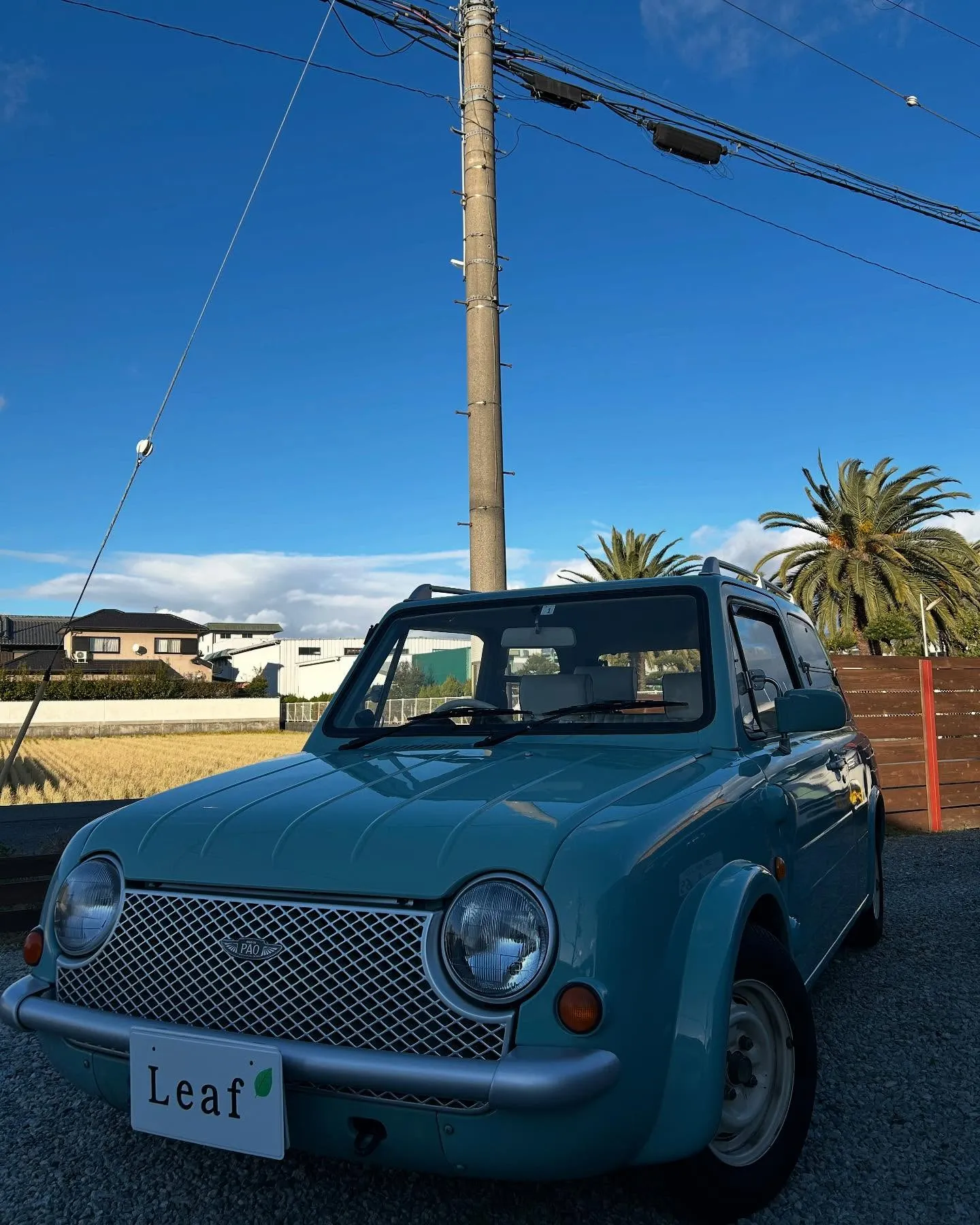 日産パオ 右リアフェンダー 左右ミラー 色剥げ修理